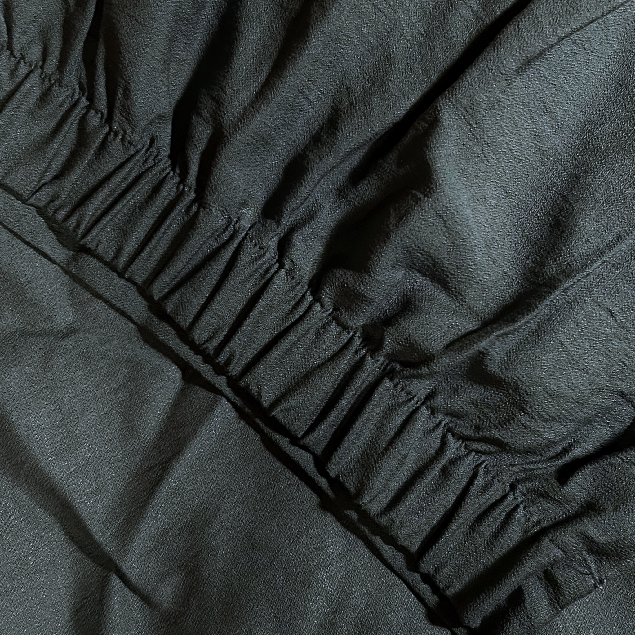 Olive Green Linen-Style Skirt