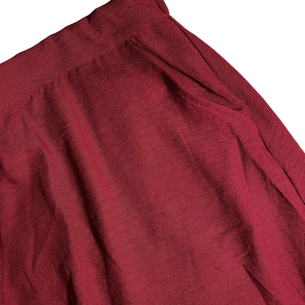 Burgundy Linen-Style Skirt