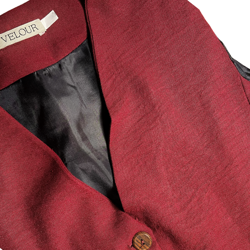 Burgundy Linen-Style Vest